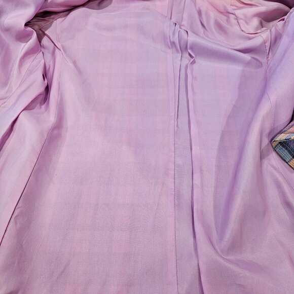 Vintage‎ Women's Doncaster Plaid Seersucker Jacket Size 12 Made in USA - Picture 8 of 9